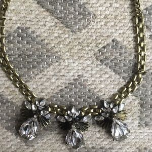 Statement necklace gold / crystal